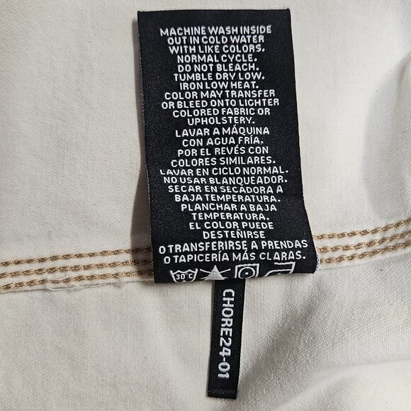 Well Worn Women's Size L Denim Button Up Jean Jacket Off White Cotton Blend - Picture 11 of 12